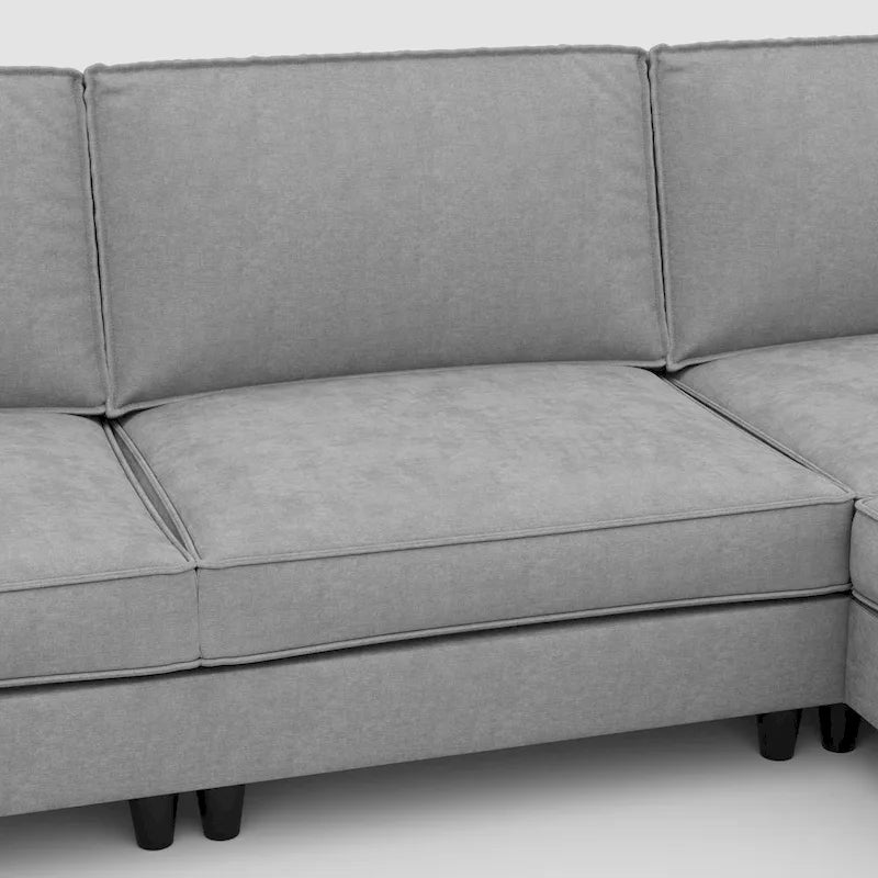 Christopher Knight Home - Canapé spacieux Benjamin 3 places en forme de L avec pouf mobile et poches de rangement