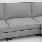 Christopher Knight Home - Canapé spacieux Benjamin 3 places en forme de L avec pouf mobile et poches de rangement