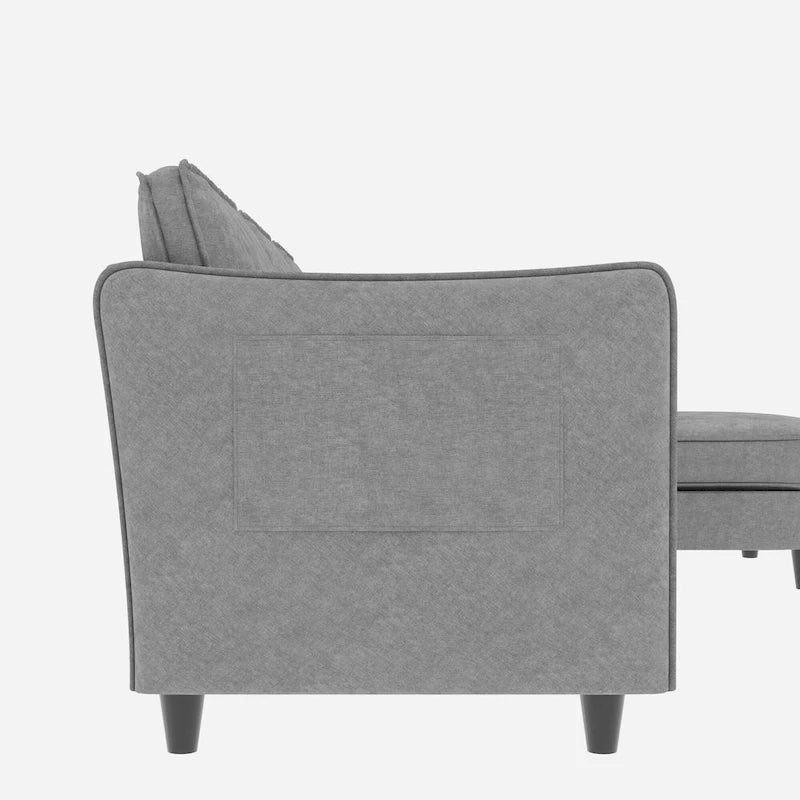 Christopher Knight Home - Canapé spacieux Benjamin 3 places en forme de L avec pouf mobile et poches de rangement