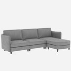 Christopher Knight Home - Canapé spacieux Benjamin 3 places en forme de L avec pouf mobile et poches de rangement