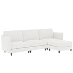 Christopher Knight Home - Canapé spacieux Benjamin 3 places en forme de L avec pouf mobile et poches de rangement