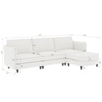 Christopher Knight Home - Canapé spacieux Benjamin 3 places en forme de L avec pouf mobile et poches de rangement