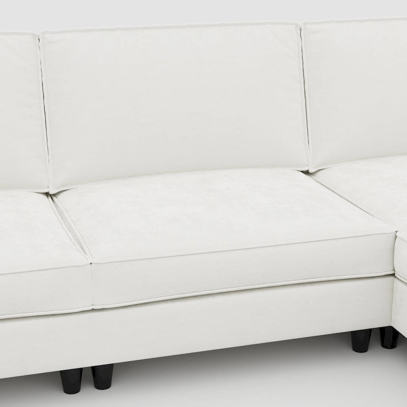 Christopher Knight Home - Canapé spacieux Benjamin 3 places en forme de L avec pouf mobile et poches de rangement