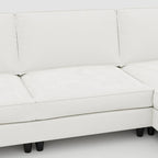Christopher Knight Home - Canapé spacieux Benjamin 3 places en forme de L avec pouf mobile et poches de rangement