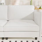 Christopher Knight Home - Canapé spacieux Benjamin 3 places en forme de L avec pouf mobile et poches de rangement