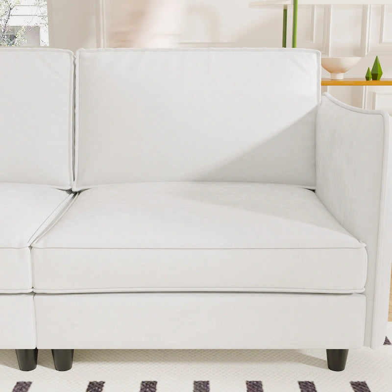 Christopher Knight Home - Canapé spacieux Benjamin 3 places en forme de L avec pouf mobile et poches de rangement