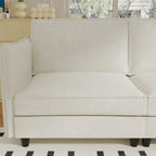 Christopher Knight Home - Canapé spacieux Benjamin 3 places en forme de L avec pouf mobile et poches de rangement