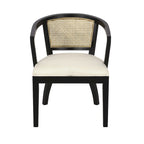 Chaises de salle à manger Christopher Knight Home en bois d'hévéa rembourrées avec dossier en cannage de cassis - Lot de 2