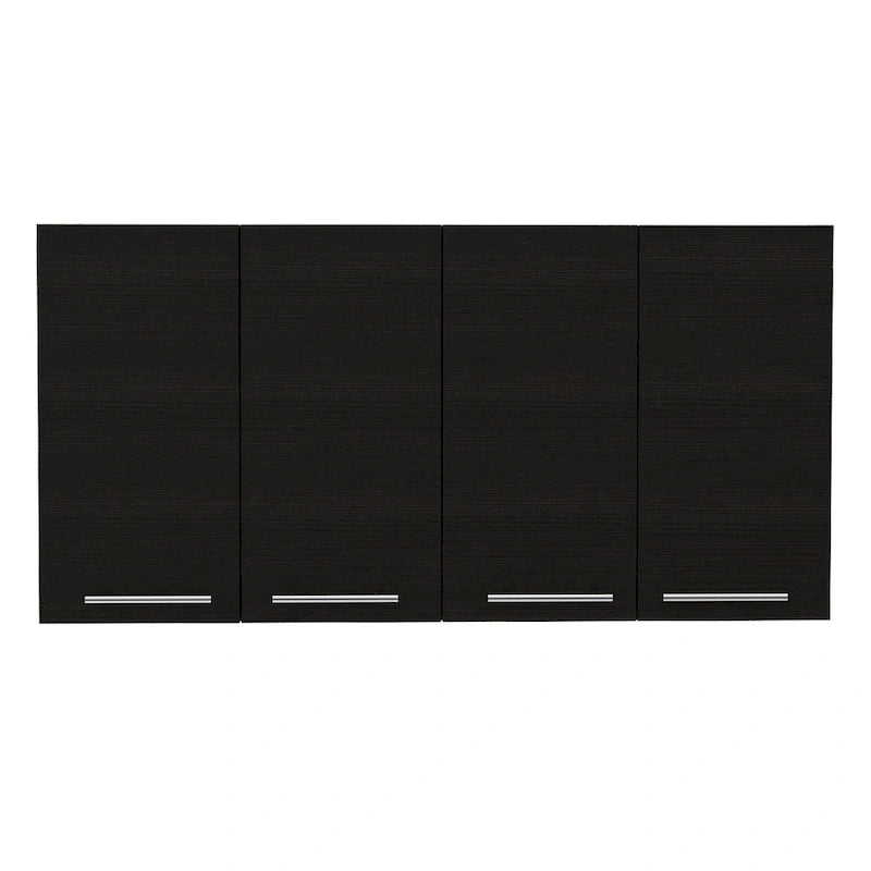 47 armoire murale d'appoint en bois noir à quatre portes