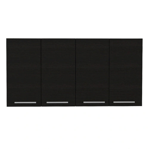 47 armoire murale d'appoint en bois noir à quatre portes