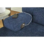 Signature Design by Ashley Acklen Place Canapé d'angle inclinable électrique 6 places avec chaise longue, bleu – 137 larg. x 124 prof. x 42 haut.