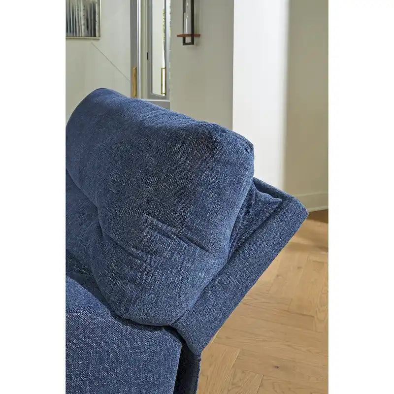 Signature Design by Ashley Acklen Place Canapé d'angle inclinable électrique 6 places avec chaise longue, bleu – 137 larg. x 124 prof. x 42 haut.