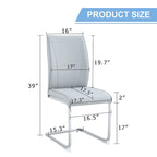 Lot de 2 Chaises de Salle à Manger Modernes avec Dossier en PU, Assise en Mousse Haute Densité et Pieds en Métal Courbés, pour Salle à Manger, Salon, Chambre à Coucher
