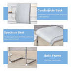 Lot de 2 Chaises de Salle à Manger Modernes avec Dossier en PU, Assise en Mousse Haute Densité et Pieds en Métal Courbés, pour Salle à Manger, Salon, Chambre à Coucher
