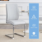 Lot de 2 Chaises de Salle à Manger Modernes avec Dossier en PU, Assise en Mousse Haute Densité et Pieds en Métal Courbés, pour Salle à Manger, Salon, Chambre à Coucher