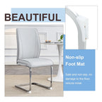 Lot de 2 Chaises de Salle à Manger Modernes avec Dossier en PU, Assise en Mousse Haute Densité et Pieds en Métal Courbés, pour Salle à Manger, Salon, Chambre à Coucher