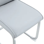 Lot de 2 Chaises de Salle à Manger Modernes avec Dossier en PU, Assise en Mousse Haute Densité et Pieds en Métal Courbés, pour Salle à Manger, Salon, Chambre à Coucher
