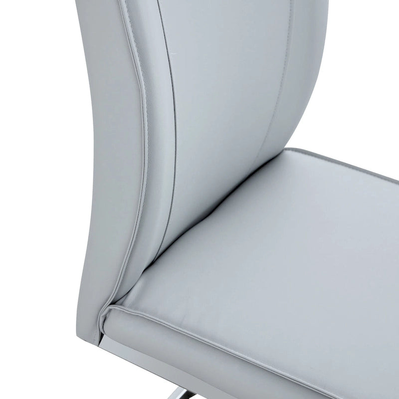 Lot de 2 Chaises de Salle à Manger Modernes avec Dossier en PU, Assise en Mousse Haute Densité et Pieds en Métal Courbés, pour Salle à Manger, Salon, Chambre à Coucher