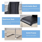 Lot de 2 Chaises de Salle à Manger Modernes avec Dossier en PU, Assise en Mousse Haute Densité et Pieds en Métal Courbés, pour Salle à Manger, Salon, Chambre à Coucher