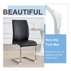 Lot de 2 Chaises de Salle à Manger Modernes avec Dossier en PU, Assise en Mousse Haute Densité et Pieds en Métal Courbés, pour Salle à Manger, Salon, Chambre à Coucher