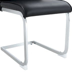Lot de 2 Chaises de Salle à Manger Modernes avec Dossier en PU, Assise en Mousse Haute Densité et Pieds en Métal Courbés, pour Salle à Manger, Salon, Chambre à Coucher