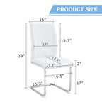 Lot de 2 Chaises de Salle à Manger Modernes avec Dossier en PU, Assise en Mousse Haute Densité et Pieds en Métal Courbés, pour Salle à Manger, Salon, Chambre à Coucher