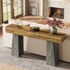 Table d'entrée de ferme, table console de canapé en bois de 63 pouces de long