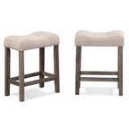 Ensemble de salle à manger 3 pièces à hauteur de comptoir, petite table de salle à manger d'appartement et ensembles de chaises avec tabourets rembourrés capitonnés pour la cuisine