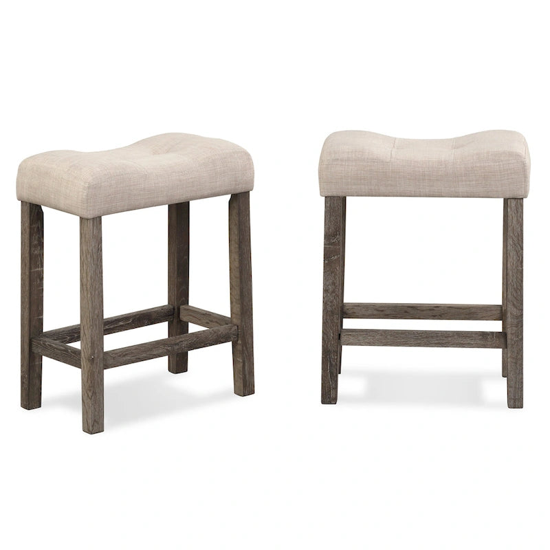 Ensemble de salle à manger 3 pièces à hauteur de comptoir, petite table de salle à manger d'appartement et ensembles de chaises avec tabourets rembourrés capitonnés pour la cuisine
