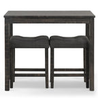 Ensemble de salle à manger 3 pièces à hauteur de comptoir, petite table de salle à manger d'appartement et ensembles de chaises avec tabourets rembourrés capitonnés pour la cuisine
