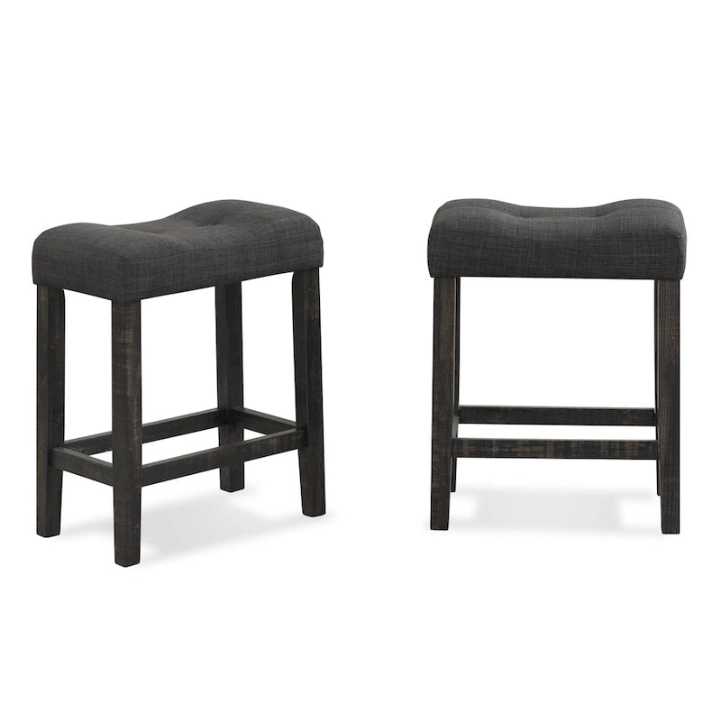 Ensemble de salle à manger 3 pièces à hauteur de comptoir, petite table de salle à manger d'appartement et ensembles de chaises avec tabourets rembourrés capitonnés pour la cuisine