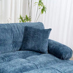 120.87 Canapé sectionnel convertible en L en chenille avec pouf