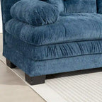 120.87 Canapé sectionnel convertible en L en chenille avec pouf