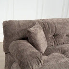 120.87 Canapé sectionnel convertible en L en chenille avec pouf