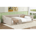 Lit de repos double XL en velours avec rangement