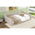 Lit de repos double XL en velours avec rangement