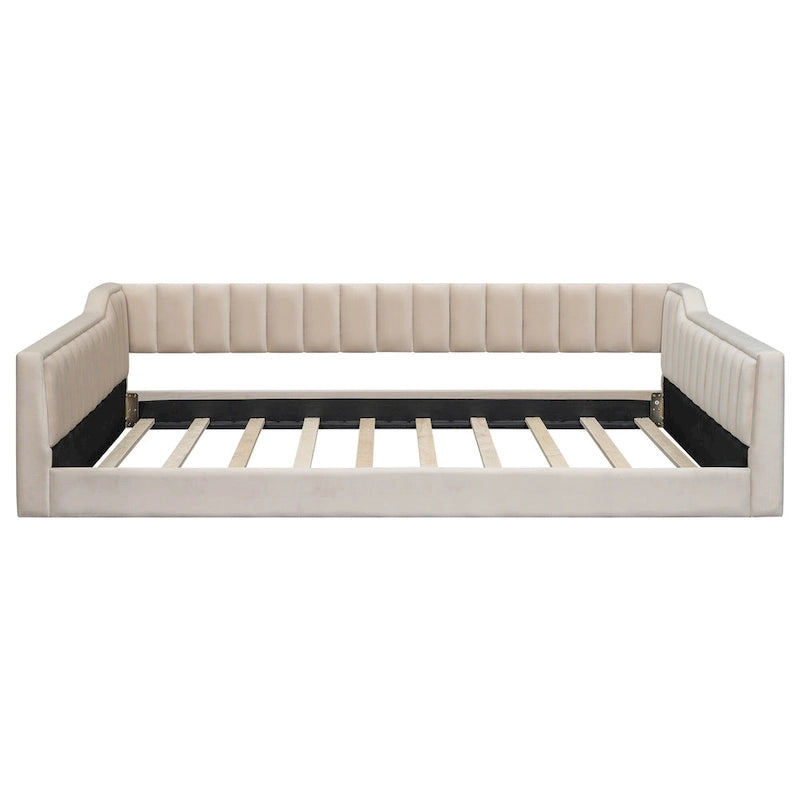 Lit de repos double XL en velours avec rangement