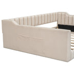 Lit de repos double XL en velours avec rangement