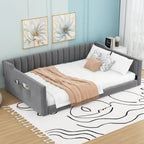 Lit de repos double XL en velours avec rangement