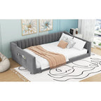 Lit de repos double XL en velours avec rangement
