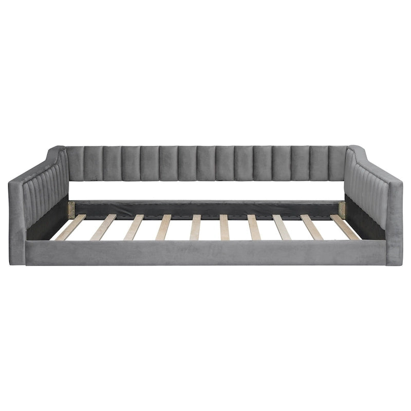 Lit de repos double XL en velours avec rangement