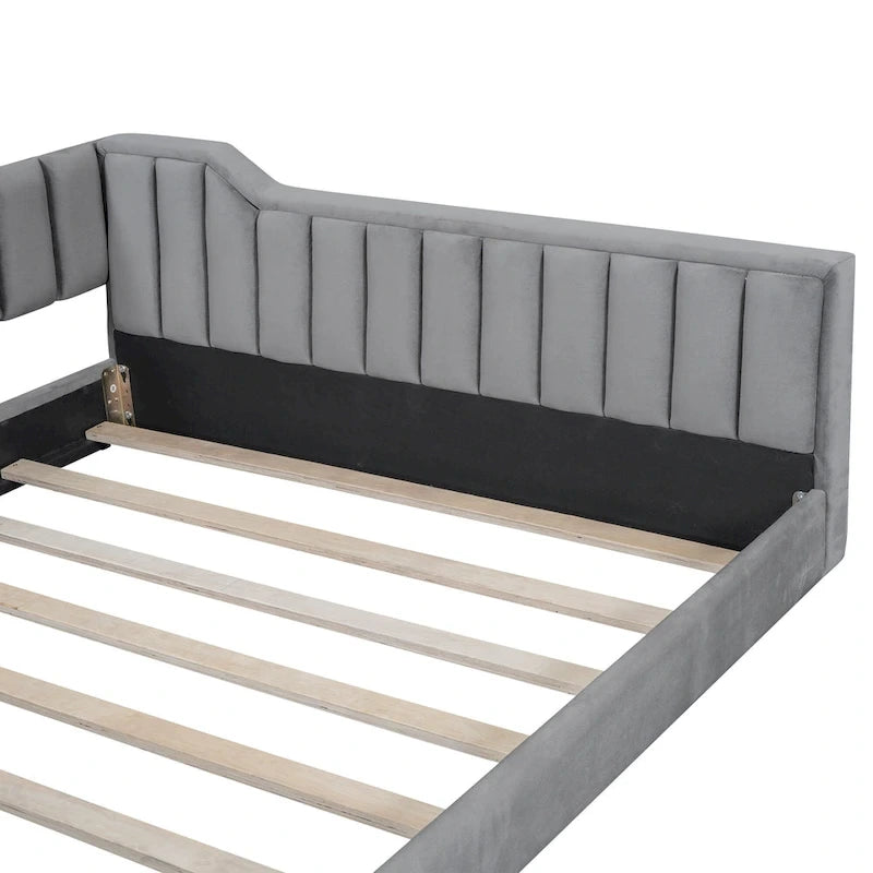 Lit de repos double XL en velours avec rangement