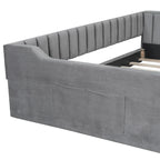 Lit de repos double XL en velours avec rangement