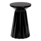 Table d'appoint Ulmer Metal Scalloped - Table d'appoint ronde moderne pour usage intérieur ou semi-extérieur