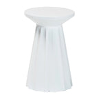 Table d'appoint Ulmer Metal Scalloped - Table d'appoint ronde moderne pour usage intérieur ou semi-extérieur