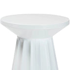 Table d'appoint Ulmer Metal Scalloped - Table d'appoint ronde moderne pour usage intérieur ou semi-extérieur