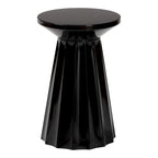 Table d'appoint Ulmer Metal Scalloped - Table d'appoint ronde moderne pour usage intérieur ou semi-extérieur