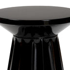 Table d'appoint Ulmer Metal Scalloped - Table d'appoint ronde moderne pour usage intérieur ou semi-extérieur