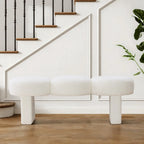 Banc de chambre rembourré en bouclette 56,3W pour entrée ou pied de lit - 56,3L x 19,7P x 17,7H