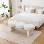 Banc de chambre rembourré en bouclette 56,3W pour entrée ou pied de lit - 56,3L x 19,7P x 17,7H